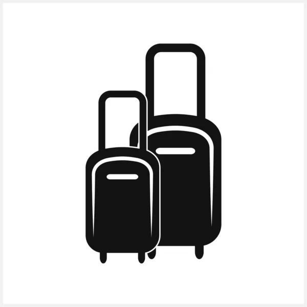 Koffer Ikone Isoliert Gepäck Schablonenvektorstock Illustration Eps — Stockvektor