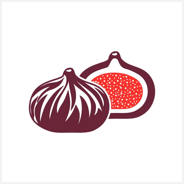 Ícone Fig Isolado Estêncil Fruta Clip Art Ilustração Estoque Vetor — Vetor de Stock