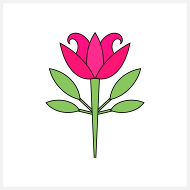 Lotus ya da lale çiçeği karalama ikonu izole edildi. Taslak sanatı. Vektör hisse senedi çizimi. EPS 10