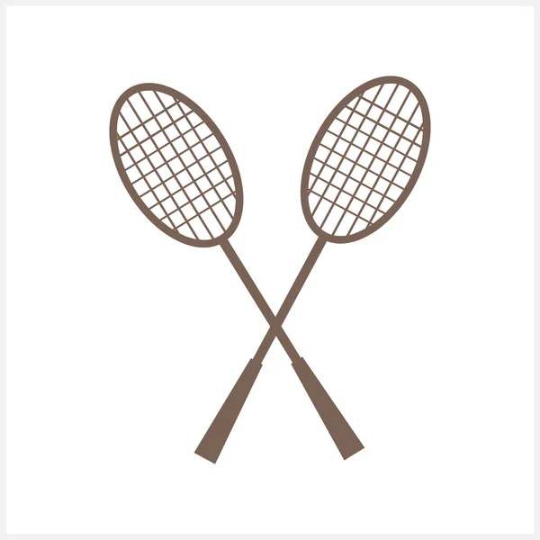 Badminton Icoon Geïsoleerd Silhouetten Rackets Vector Stock Illustratie Eps — Stockvector
