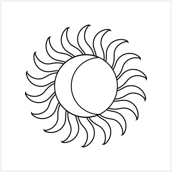 Sun Moon Icon Isolated Sketch Clip Art Vector Stock Illustration — Stock Vector