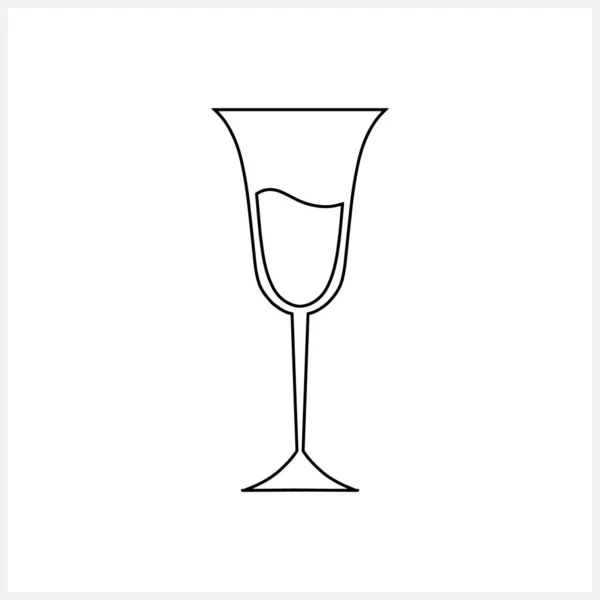 Doodle Glass Icon Sketch Wedding Toast Wine Glasses Silhouette Champagne —  Vetores de Stock