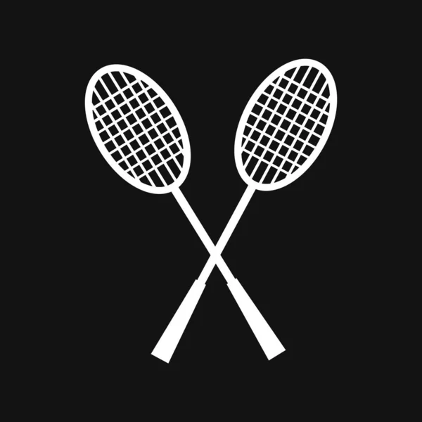 Badminton Pictogram Silhouetten Rackets Vector Stock Illustratie Eps — Stockvector