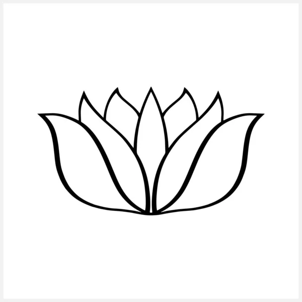 Lotus Tulip Flower Icon Isolated Sketch Vector Stock Illustration Coloring — Wektor stockowy