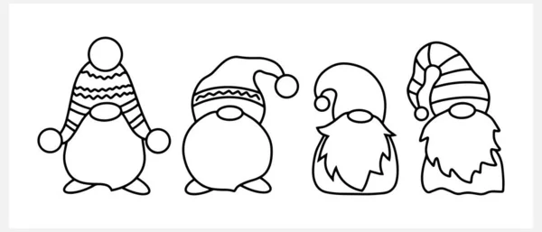 Doodle Gnome Clip Art Isolé Croquis Vecteur Illustration Stock Eps — Image vectorielle
