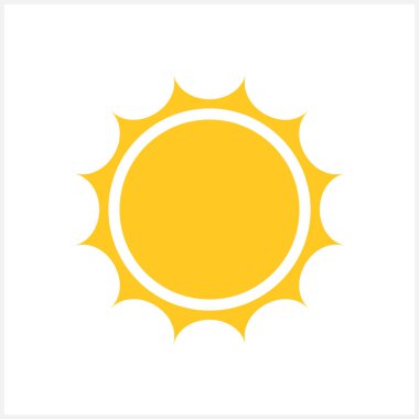 Güneş ikonu izole edildi. Klipsli resim. Vektör hisse senedi çizimi. EPS 10