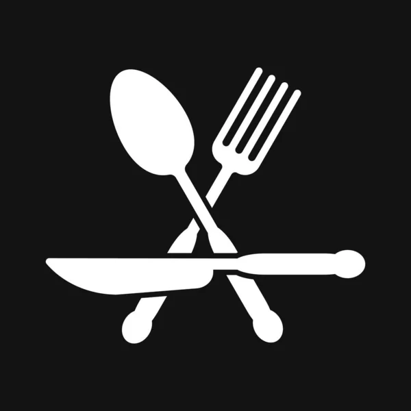 Löffel Messer Gabelsymbol Schablonenvektorabbildung Tisch Gedeckt Eps — Stockvektor