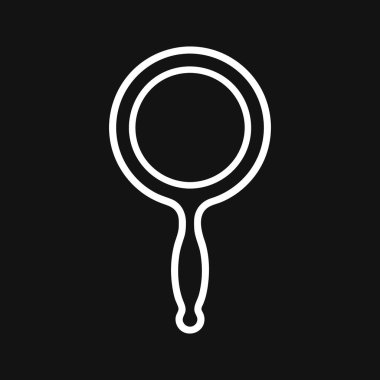 Hand mirror or Magnifier icon. Princess mirror glass. Handle accessory. Magnifying glass clip art. Loop. Vector stock illustration. EPS 10