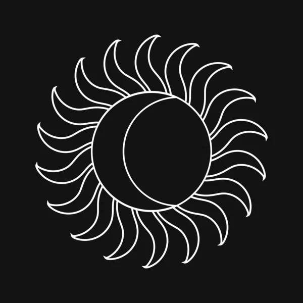 Icône Soleil Lune Clip Art Illustration Vectorielle Spe — Image vectorielle