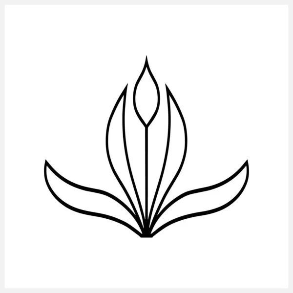 Lotus Flower Icon Isolated Sketch Clip Art Vector Stock Illustration — Vettoriale Stock