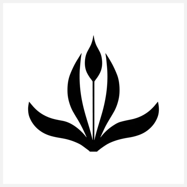 Ікона Квітки Лотоса Ізоляція Stencil Clip Art Vector Stock Illustration — стоковий вектор