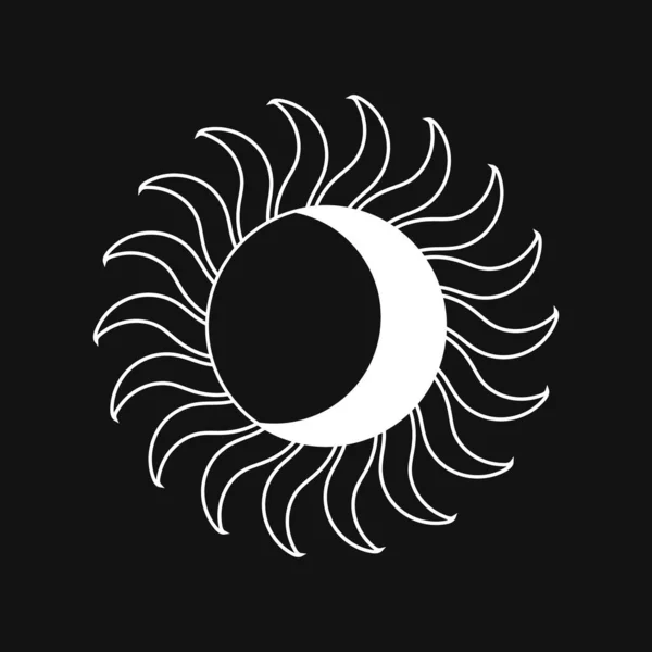 Icône Soleil Lune Clip Art Illustration Vectorielle Spe — Image vectorielle