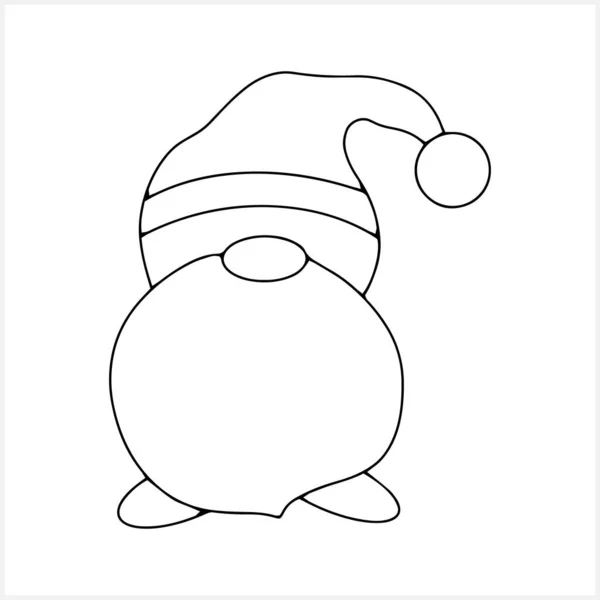 Doodle Gnome Clip Art Isolated Coloring Page Book Sketch Vector — Stockový vektor