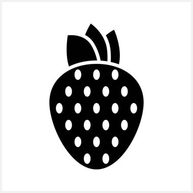 Çilek klipsi sanatı izole edildi. Stencil çilek. Gıda vektörü stok çizimi. EPS 10