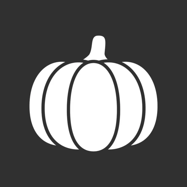Ícone Abóbora Símbolo Halloween Comida Outono Estêncil Vetor Estoque Ilustração — Vetor de Stock
