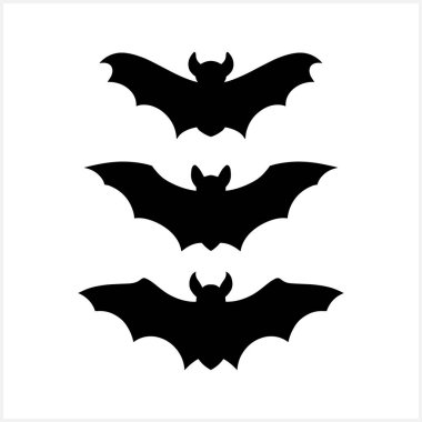 Stencil yarasa izole edildi. El çizimi sanat. Cadılar Bayramı sembolü Hayvan vektör stoku çizimi. EPS 10