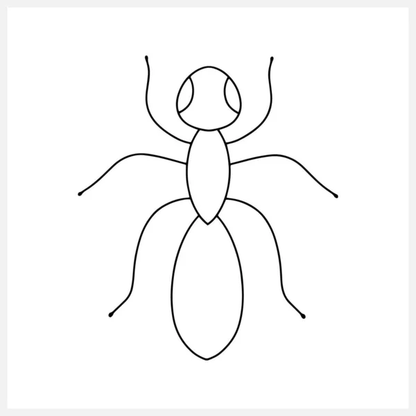 Insecte Caniche Une Fourmi Dessin Main Art Croquis Animal Illustration — Image vectorielle