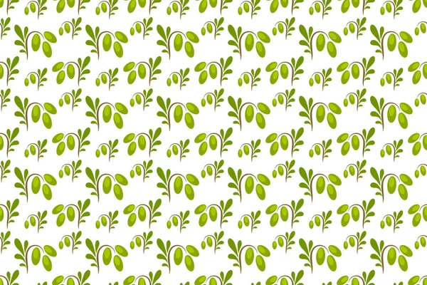 Doodle Olive Motif Sans Couture Isolé Branche Avec Feuille Fruits — Image vectorielle