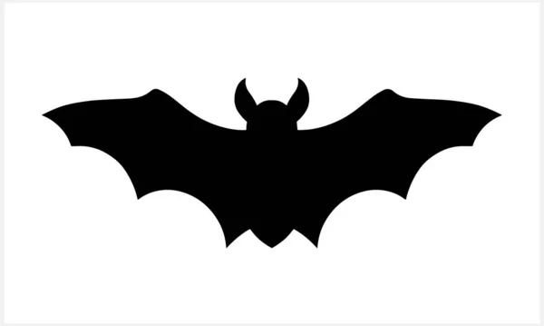 Stencil Bat Isolated Hand Drawn Art Halloween Symbol Animal Vector — Stock Vector