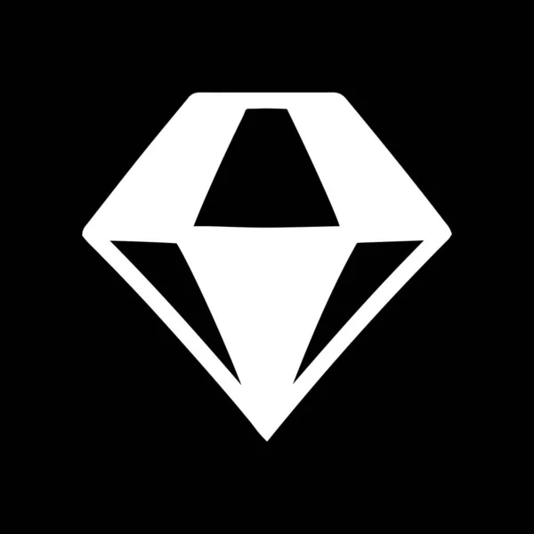 Gekritzeltes Diamant Symbol Werbeedelstein Crystall Vector Stock Illustration Eps — Stockvektor