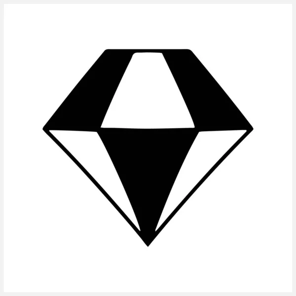 Doodle Diamant Symbol Isoliert Werbeedelstein Crystall Vector Stock Illustration Eps — Stockvektor