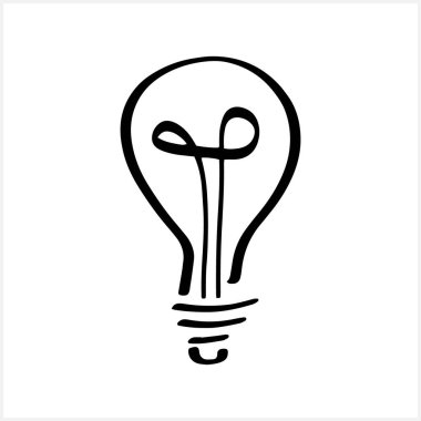 Doodle Lambası Clipart Sanat Satırı simgesi Çocuklar el çizimi vektör çizimi EPS 10