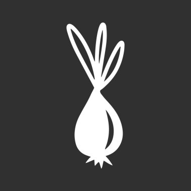 Doodle soğan ikonu. Stencil yiyecek. Vektör hisse senedi çizimi. EPS 10