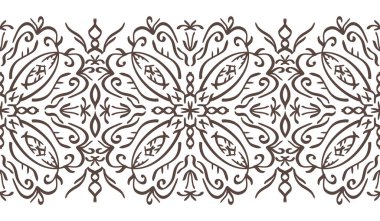 Doodle sınırsız sınır izole edilmiş El çizilmiş sanat çizgisi Eskiz klasiksel desen boyama rehberi Vector hisse senedi illüstrasyonu EPS 10