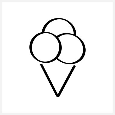 Dondurma ikonu izole edildi. Sembol yazı, doğum günü. Güzel bir tatlı çiz. Vektör hisse senedi çizimi. EPS 10