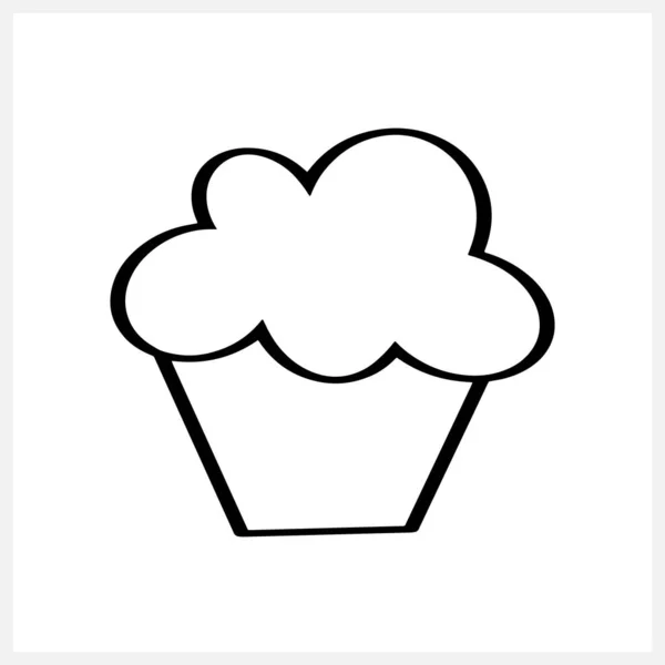 Cake Icoon Geïsoleerd Doodle Cake Voor Verjaardagsviering Vector Stock Illustratie — Stockvector