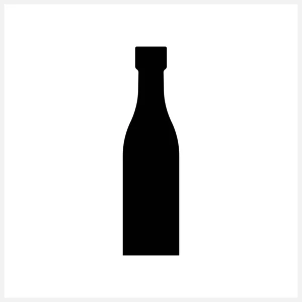 Flaska Vin Ikon Isolerad Stencilhandritad Konst Drick Vektor Stock Illustration — Stock vektor