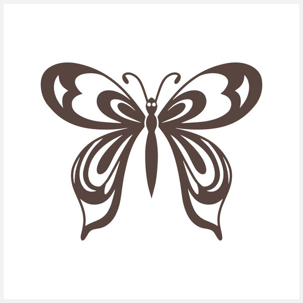 Doodle butterfly icon isolated. Hand drawn line art. Sketch animal. Vector stock illustration. EPS 10