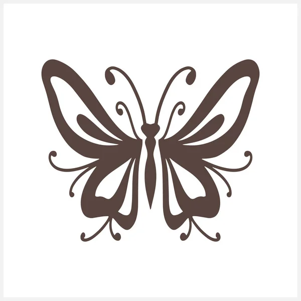 Icono Mariposa Doodle Aislado Arte Línea Dibujado Mano Boceto Animal — Vector de stock