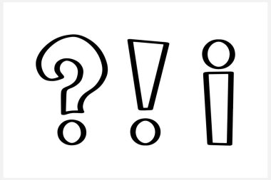 Özet soru ve uyarı simgesi. Dikkatleri üzerine çek. Vektör stok illüstrasyonu