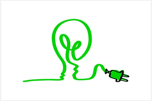 Doodle Clipart Eco Lâmpada Contorno Ilustração Estoque Vetor Eps — Vetor de Stock