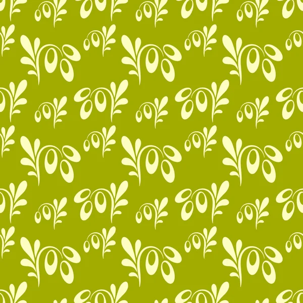 Doodle Olive Motif Sans Couture Branche Avec Feuille Fruits Illustration — Image vectorielle