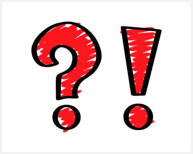 Özet soru ve uyarı simgesi. Dikkatleri üzerine çek. Vektör hisse senedi çizimi. EPS 10