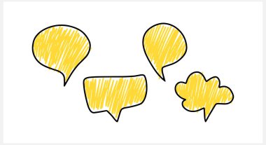 Doodle sohbet bulutu dağılımı izole edildi. El çizimi konuşma sembolü. Taslak vektör stok çizimi. EPS 10