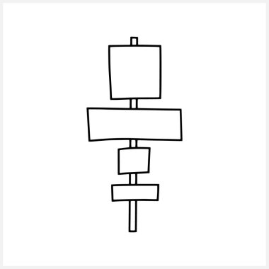 Doodle yol simgesi izole edildi. El çizimi sanat eseri. Taslak vektör stok çizimi. EPS 10