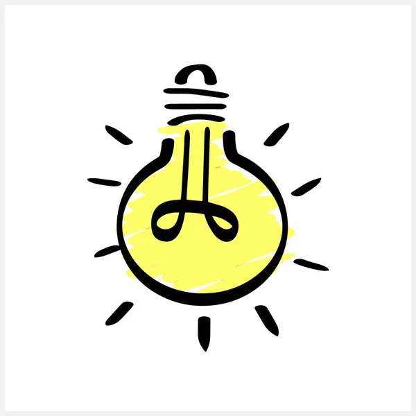Doodle Lamp Clipart Isolated Art Line Icon Kids Hand Drawn — ストックベクタ