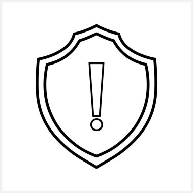 Kalkan, koruma ikonu izole edildi. Uyarı düz sembol. Vektör hisse senedi çizimi. EPS 10