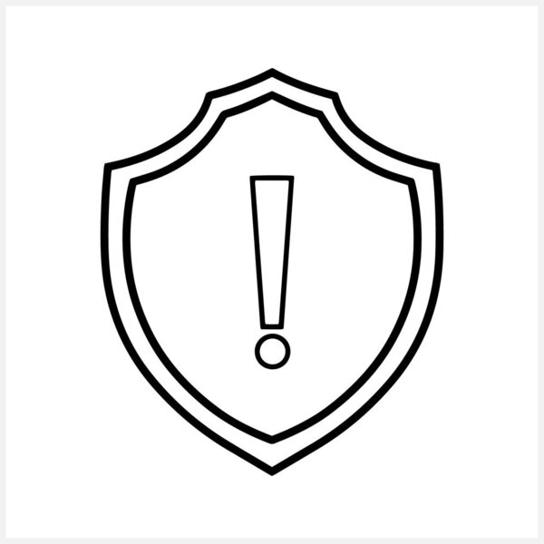 Щит, значок охранника изолирован. Предупреждающий плоский символ. Векторная иллюстрация. EPS 10