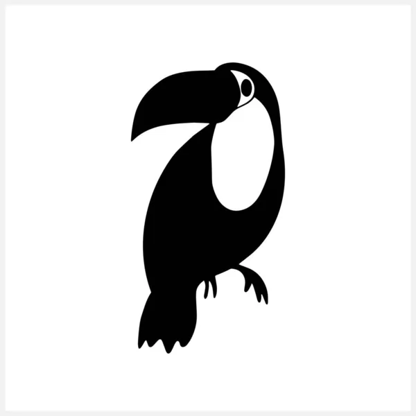 Doodle Toucan Clip Arte Aislado Arte Animal Boceto Pájaro Ilustración — Archivo Imágenes Vectoriales