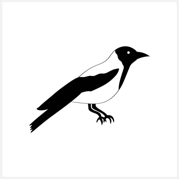 Doodle Krähen Clip Art Isoliert Handgezeichnetes Tier Schablonenzeichnung Vogel Vektor — Stockvektor
