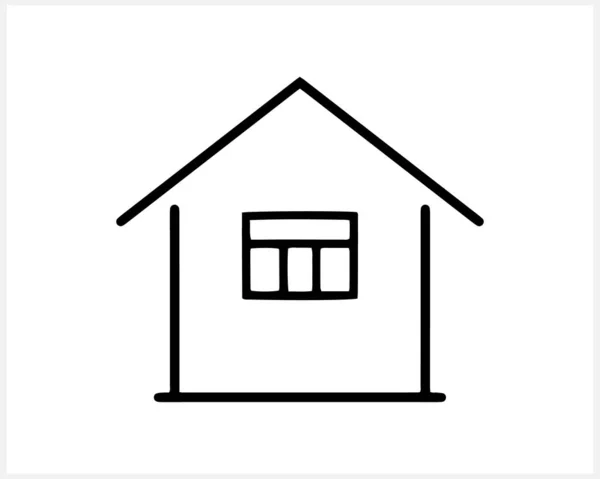 House Isolated Sketch Vector Stock Illustration Eps — Stockvektor