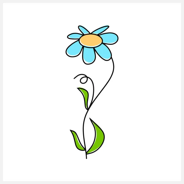 Doodle Flor Clip Art Isolado Desenhos Animados Ilustração Estoque Vetorial —  Vetores de Stock