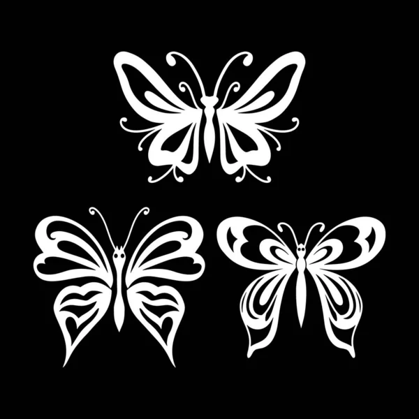 Icono Mariposa Doodle Arte Línea Dibujado Mano Esténcil Animal Ilustración — Vector de stock