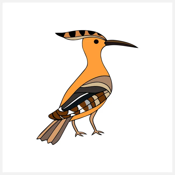 Doodle Hoopoe Мистецтво Кліпу Птахів Ізольовано Рука Намальована Тварина Рука — стоковий вектор