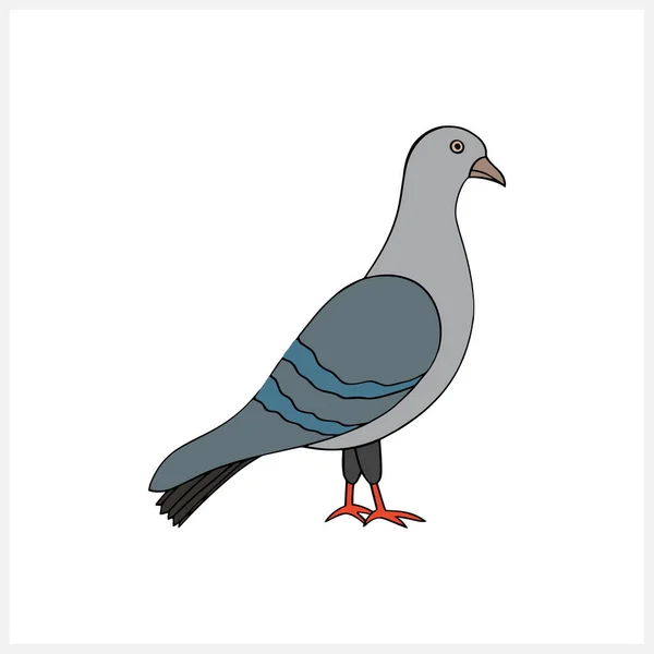 Güvercin Klipsi Sanatı Izole Edildi Yapımı Hayvan Çizimi Kuş Vektör — Stok Vektör