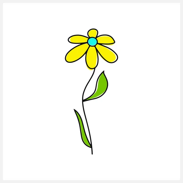 Doodle Flower Clip Art Isolated Cartoon Vector Stock Illustration Eps — Stock Vector